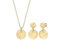 Elli Ensemble de Bijoux Kette Ohrhänger Plättchen Vintage Coin 925 Silber
