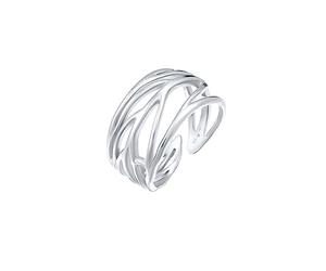 Elli Femme Précieux Bijoux Bagues Enveloppement Nature Feuille Argent 925 Argenté Ajustable Taille de Bague 52 54 56 58