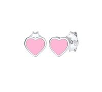 Elli Ohrringe Kinder Ohrstecker Herz Emaille Rosa in 925 Sterling Silber