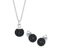 ELLI Parure de bijoux noir / argent, Taille One Size