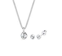 Elli Parure de Bijoux avec Collier et Boucles d'oreilles en Argent 925 et Cristaux Swarovski