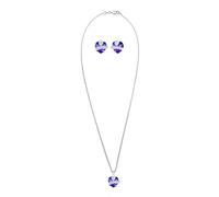 ELLI Parure de bijoux 'Herz' bleu violet / argent, Taille One Size