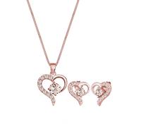 ELLI Parure de bijoux 'Herz' or rose, Taille One Size
