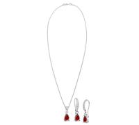 ELLI Parure de bijoux rouge / argent, Taille One Size