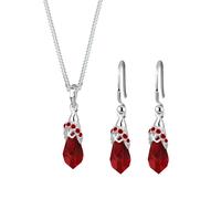 ELLI Parure de bijoux rouge foncé / argent, Taille One Size
