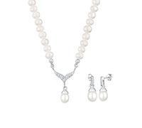 Elli - Parure Femme - Argent 925/1000 - Perles d'Eau Douce - Argenté
