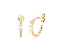 Elli - Pendantes Boucles d'Oreilles Femme - Plaqué Argent Opale - 302141918