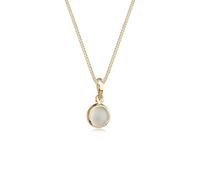 Elli Pendentif rond pour femme avec pierre de lune en argent sterling 925 plaqué or, 45 cm, Pierre de lune