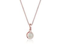 Elli Pendentif solitaire rond pour femme avec pierre de lune en argent sterling 925 plaqué or rose, 45 cm, Argent sterling, Pierre de lune