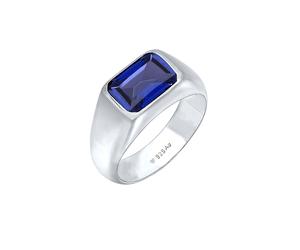 ELLI PREMIUM Bague bleu / argent, Taille 56