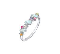 ELLI PREMIUM Bague 'Edelsteine' mélange de couleurs / argent, Taille 54