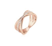 Elli PREMIUM Bague Enroulant Blogueur Cristaux 925 Argent Rosé