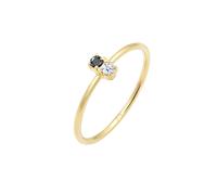 ELLI PREMIUM Bague jaune d'or / noir / blanc, Taille 58