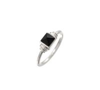 ELLI PREMIUM Bague noir / argent, Taille 54