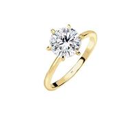 Elli PREMIUM - Bague solitaire de fiançailles Femme - 9_k_(375) Or jaune Oxyde de Zirconium - Taille 58 - 0606930115_58