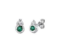 ELLI PREMIUM Boucles d'oreilles émeraude / argent, Taille One Size