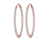 ELLI PREMIUM Boucles d'oreilles 'Kristall' or rose / transparent, Taille One Size