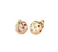ELLI PREMIUM Boucles d'oreilles or / lavande / rouge, Taille One Size
