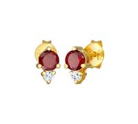 ELLI PREMIUM Boucles d'oreilles or / rouge foncé, Taille One Size