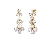 ELLI PREMIUM Boucles d'oreilles or / transparent / blanc perle, Taille One Size