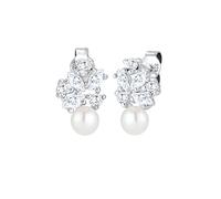 Elli Premium - Boucles d'oreilles - Perle - Oxyde de Zirconium | Perle de culture, Argent 925