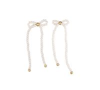 ELLI PREMIUM Boucles d'oreilles 'Schleife' or / blanc perle, Taille One Size
