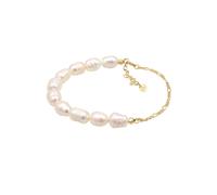 ELLI PREMIUM Bracelet or / blanc perle, Taille 16