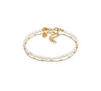 ELLI PREMIUM Bracelet or / blanc perle, Taille 16