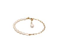 ELLI PREMIUM Bracelet or / blanc perle, Taille 19