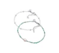 ELLI PREMIUM Bracelet vert / argent / blanc, Taille 16