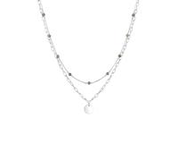 ELLI PREMIUM Chaîne 'Layer' beige foncé / argent, Taille 45