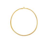 Elli PREMIUM Collier Chaîne de serpent plate et élégante en argent 925 plaqué or à chevrons