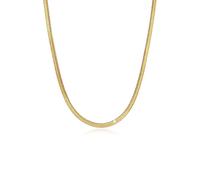 Elli PREMIUM Collier Chaîne de serpent plate et élégante en argent 925 plaqué or à chevrons