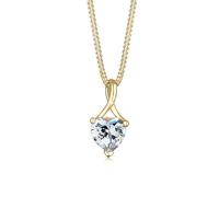 Elli PREMIUM Collier Femme Coeur L'Infini avec des Cristaux de Zircone en Or Jaune 585