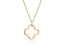 Elli PREMIUM Collier Femme Feuille de Trèfle Porte Bonheur Or Jaune 585
