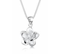 Elli PREMIUM Collier Femme Fleur Frangipani avec Diamant (0.03 ct ) en Argent Sterling (925/1000)