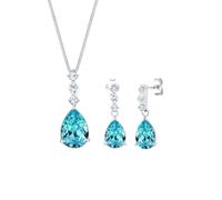ELLI PREMIUM Parure de bijoux bleu / argent, Taille One Size
