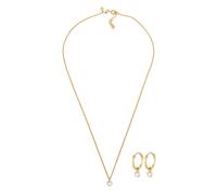 ELLI PREMIUM Parure de bijoux 'Mondstein' or / blanc perle, Taille 40