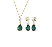 ELLI PREMIUM Parure de bijoux or / vert, Taille 45
