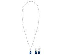 ELLI PREMIUM Parure de bijoux 'Vintage' bleu / argent / transparent, Taille One Size