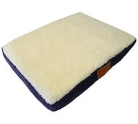 Ellie-Bo Coussin orthopédique en Mousse Visco-élastique Dessus en Faux Daim et Peau de Mouton Cage/Caisse pour Chien Bleu Taille XL 106,7 cm