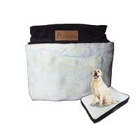 Ellie-Bo Lit pour Chien de Rechange Housse en Velours côtelé avec Dessus en Imitation Fourrure, 106,7 cm, XL, Marron/crème