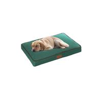 Ellie-Bo Matelas D’Intérieur Lavable, pour Chiens, Revêtement Étanche Tissé Oxford, Rembourrage en Fibres de Polyester, pour Cage de 107 cm, Taille xl, 100 x 66 x 10 cm, Vert Avec Passepoil Marron