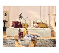 Ellie - canapé 3 places sans accoudoir en velours texturé - Beige Beige G