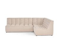 Ellie - canapé modulable d'angle réversible 4 places en velours texturé - Beige