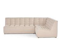Ellie - canapé modulable d'angle réversible 4 places en velours texturé - Beige