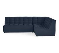 Lisa Design – Canapé modulable d'angle réversible Ellie 4 places en velours texturé Bleu marine