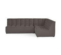 Ellie - canapé modulable d'angle réversible 4 places en velours texturé - Gris