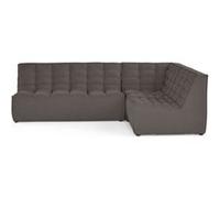 Lisa Design - Ellie - canapé modulable d'angle réversible 4 Places en Velours texturé, Gris
