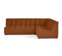 Ellie - canapé modulable d'angle réversible 4 places en velours texturé - Terracotta Terracotta